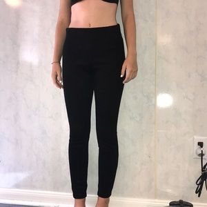 Black velvet pants